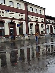 15 pictures - Gorgeous dark haired girl pees in public