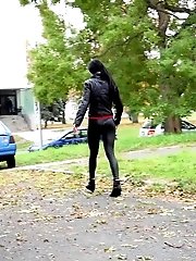 15 pictures - Messy outdoor pissing for raven haired babe