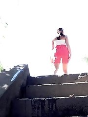 15 pictures - Watch piss trickling down some steps in this scene