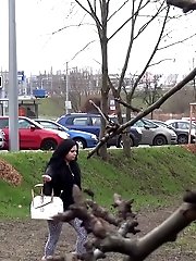 15 pictures - Black haired teen keeps on peeing outside