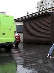 15 pictures - Gorgeous dark haired girl pees in public