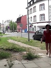 15 pictures - Stunning dark haired girl needs to piss in city