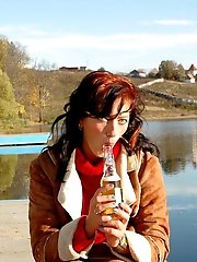 16 pictures - See a cute teen redhead pissing at the stadium