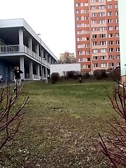 15 pictures - Brunette girl is so desperate to pee outside