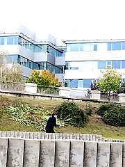 15 pictures - Messy piss puddle is left after outdoor pissing
