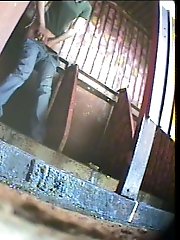 14 pictures - Chick with perfect ass pees in dirty public toilet