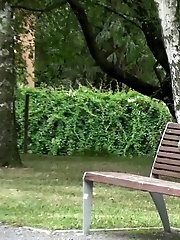 15 pictures - Gorgeous redhead lifts up her legs to piss outside