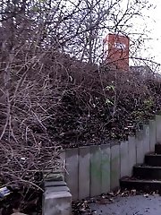 15 pictures - Pretty blonde pisses over steps in the city