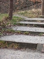 15 pictures - Brunette babe Yenna pees outside on a path
